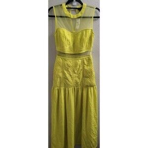 Anthropologie Vineet Bahl Yellow Maxi Dress with Sheer details
